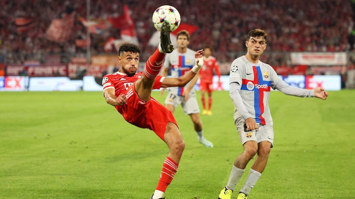 Noussair Mazraoui, un des héros du Bayern contre le Barça (2-0), mardi 13 septembre 2022.