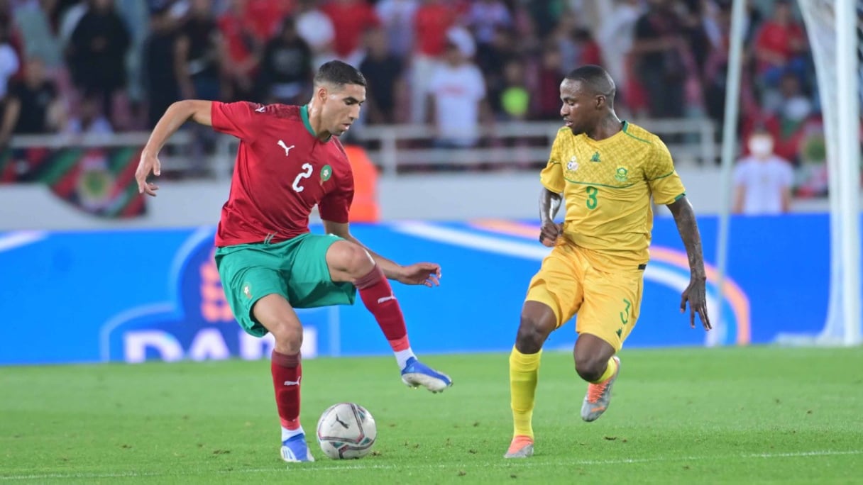 Achraf Hakimi lors du match Maroc-Afrique du Sud pour le compte des éliminatoires de la CAN 2023