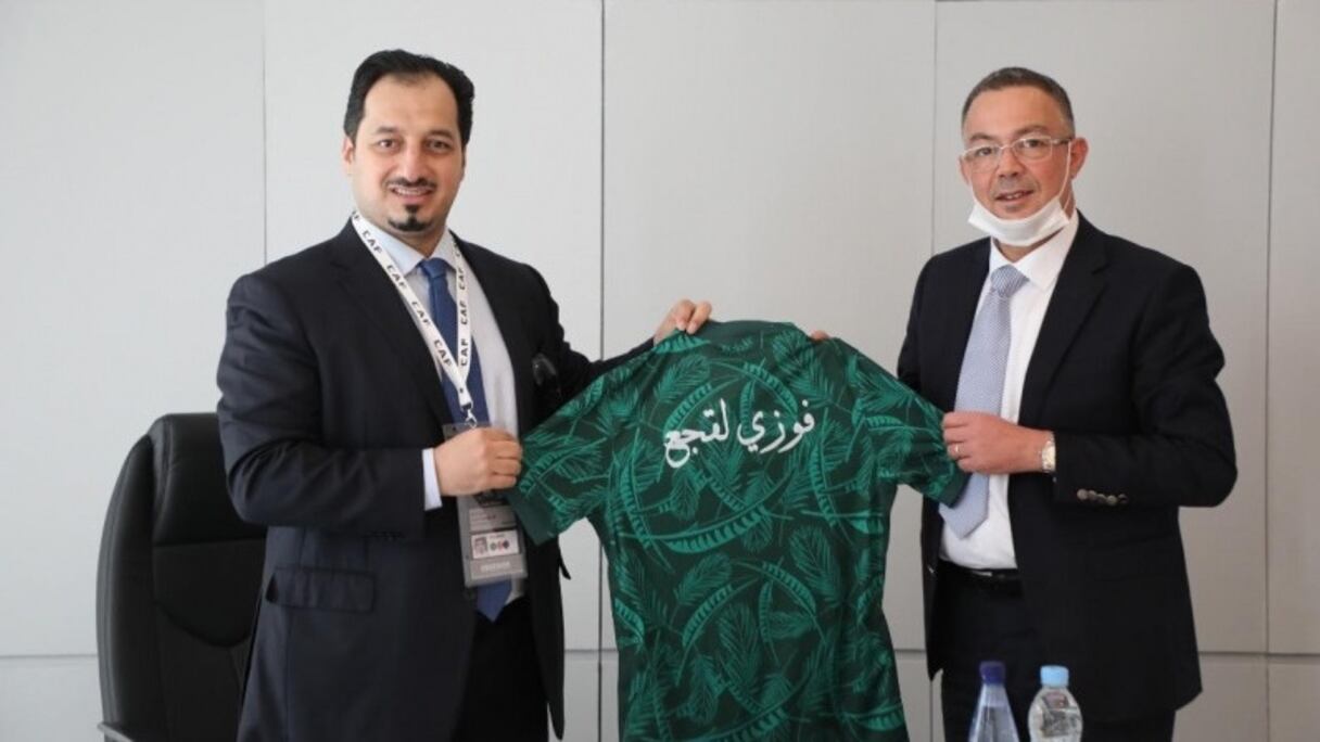 Fouzi Lekjaa, président de la FRMF, et Yasser Al Misehal, président de la Fédération saoudienne de football.