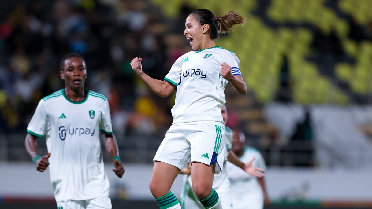 Ibtissam Jraidi, meilleure buteuse de la saison en championnat saoudien.