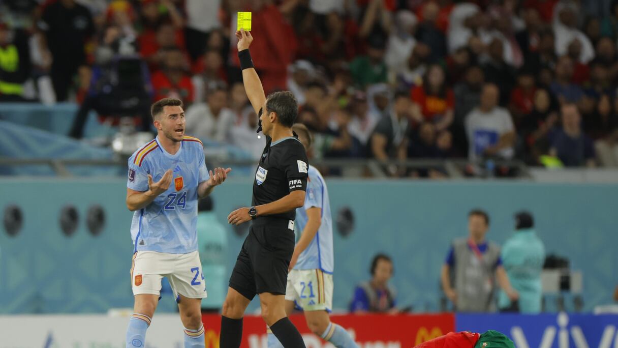 Aymeric Laporte lors du match Maroc-Espagne.