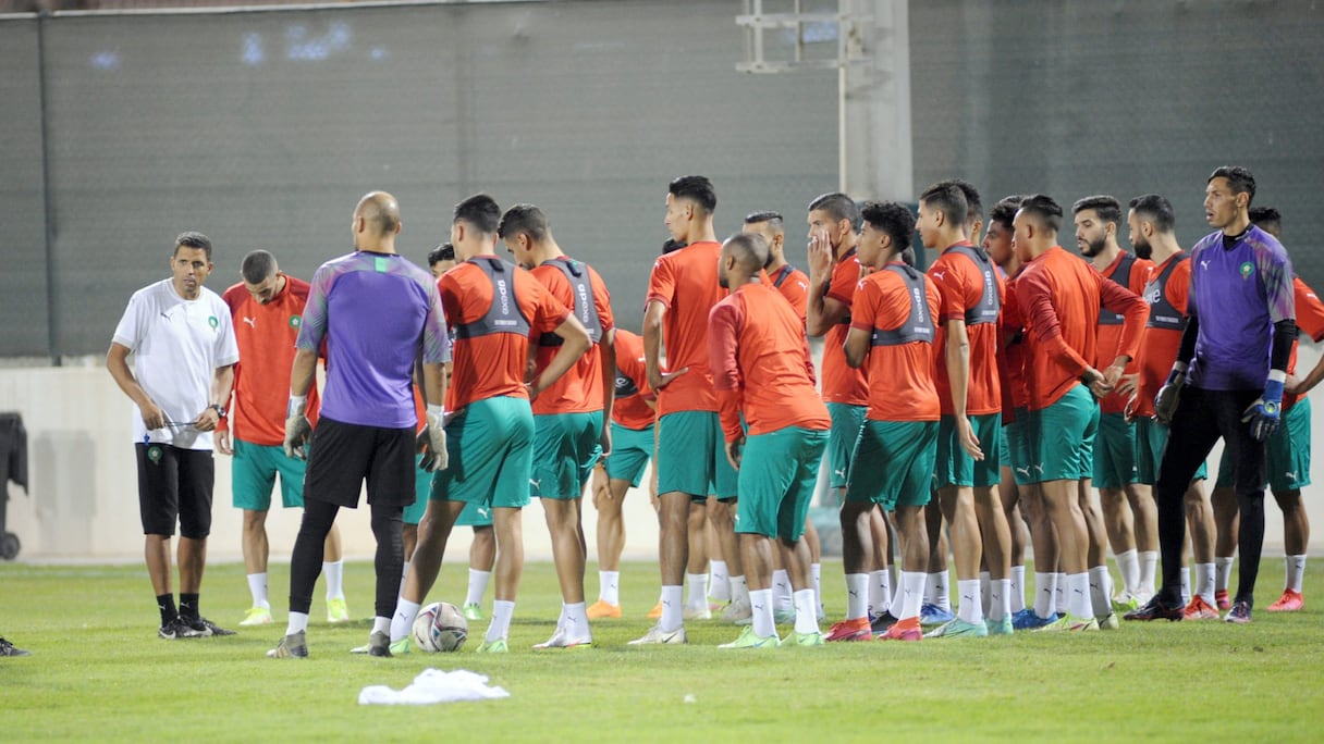 Les Lions de l'Atlas A' lors d'une séance d'entrainement.