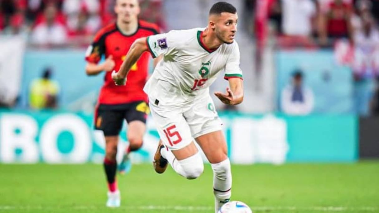 Selim Amallah lors du match Maroc-Belgique (2-0) au Mondial 2022.
