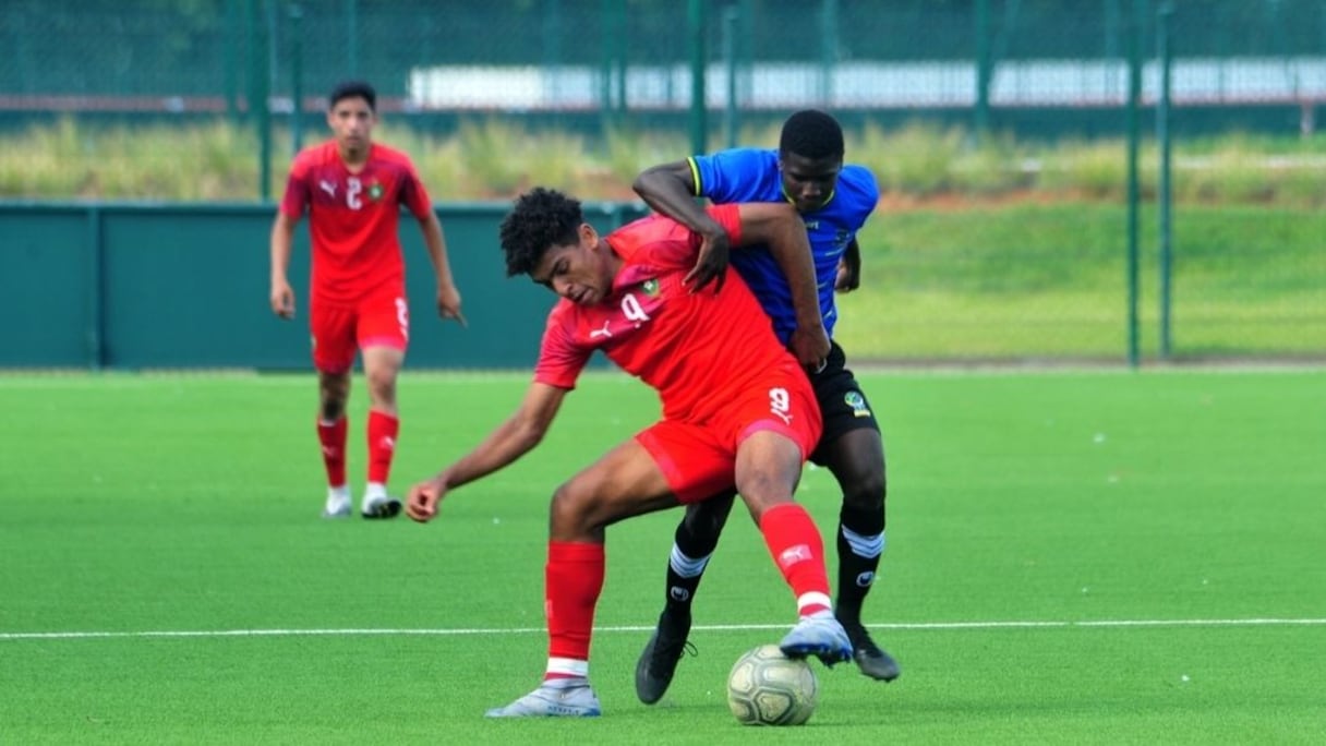 La joie des Lionceaux de l'Atlas après leur victoire sur la Gambie (1-0).
