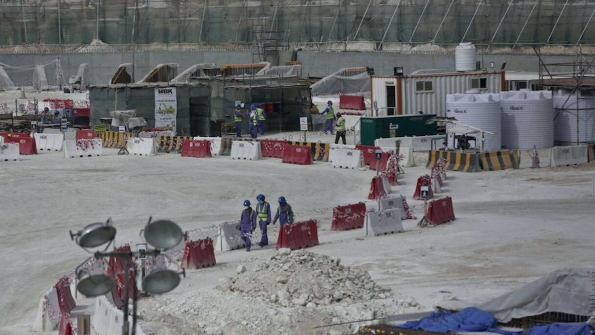 Un stade en construction au Qatar.