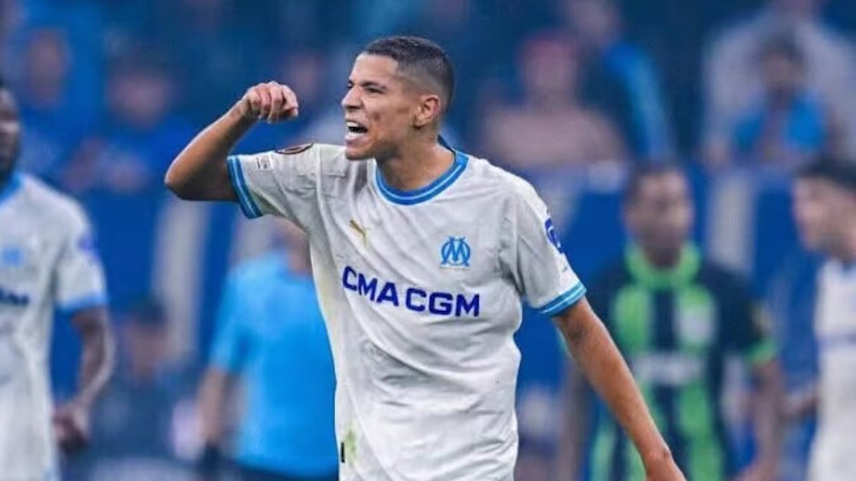 Amine Harit avec l'Olympique de Marseille.