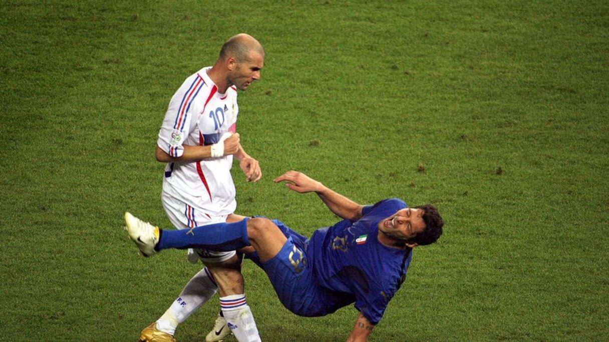 Le coup de boule de Zinédine Zidane à Marco Materazzi en finale de la Coupe du Monde 2006.