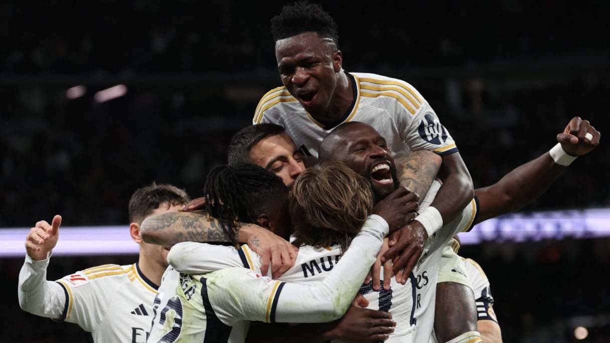 Les joueurs du Real Madrid célèbrent leur victoire face à Celta Vigo