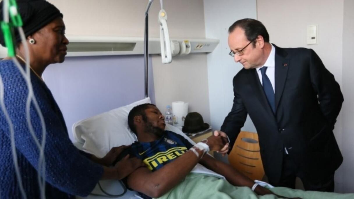 Théo avec le président de la république française, François Hollande