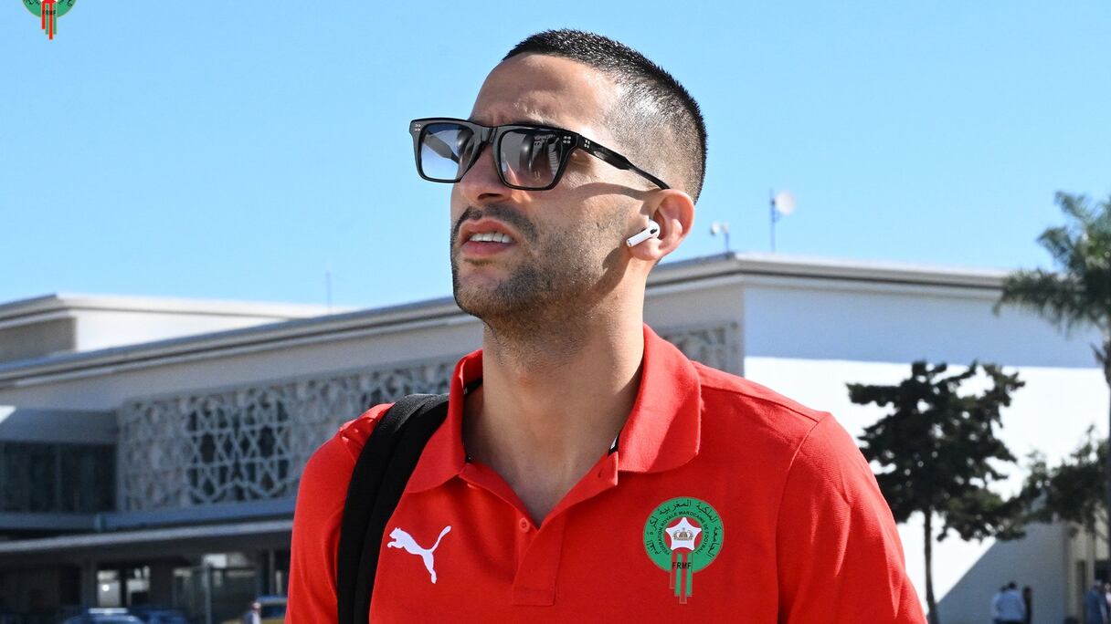 Hakim Ziyech à l’aéroport de Rabat-Salé, le vendredi 17 novembre 2023.