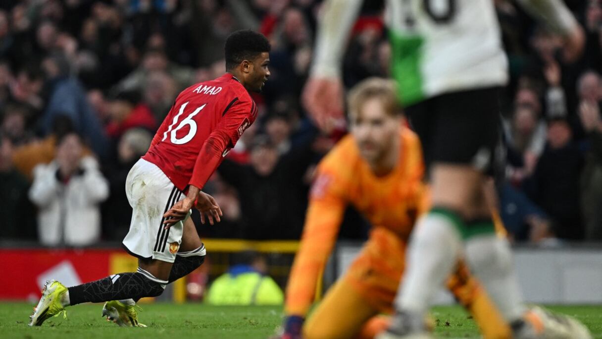 Amad Diallo face à Liverpool.