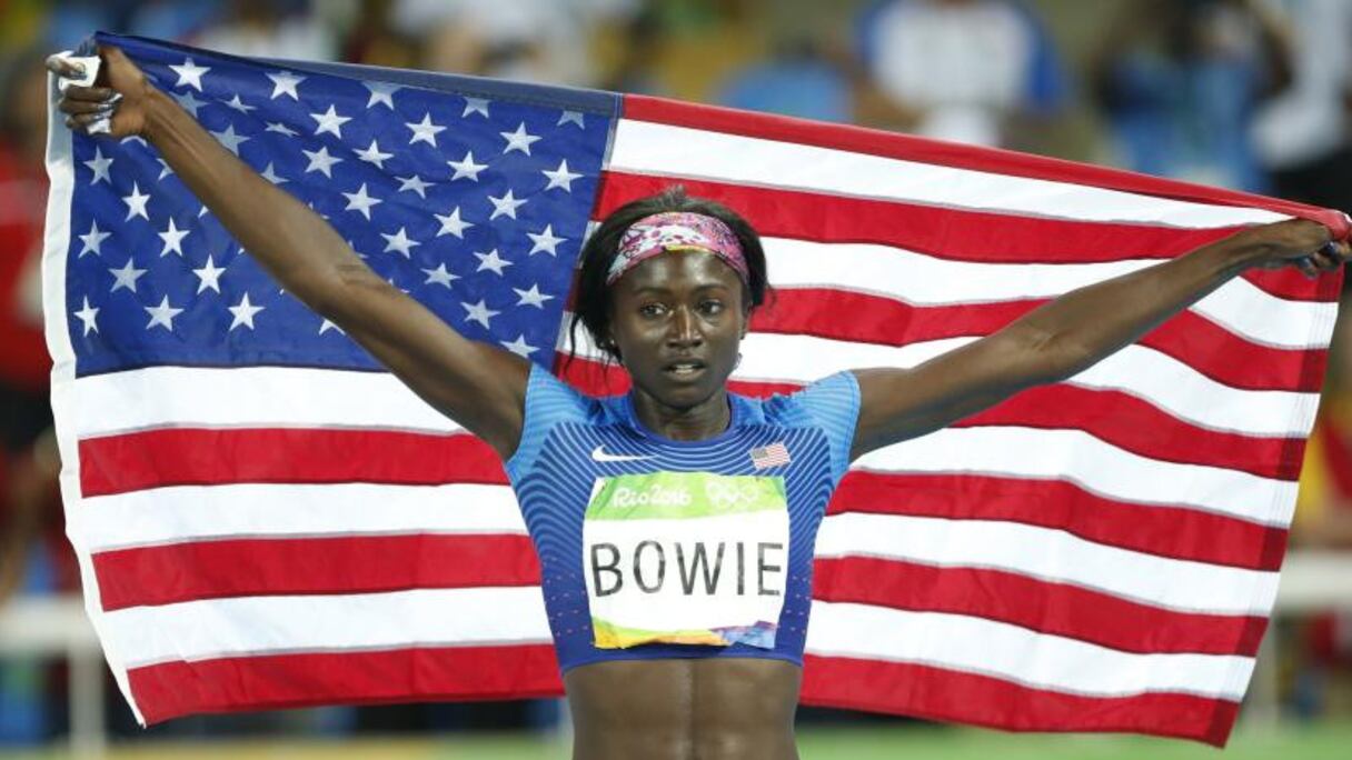 Tori Bowie aux JO de Rio.