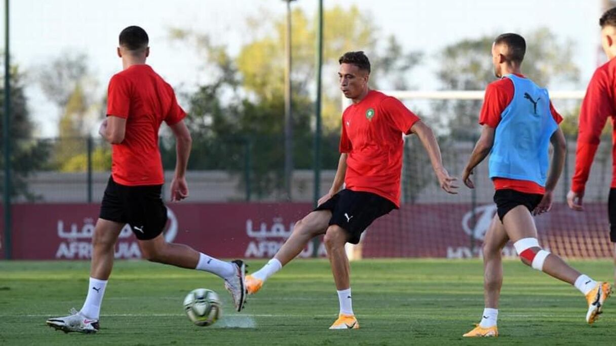 Soufiane Chakla avec les Lions de l'Atlas en octobre 2020.