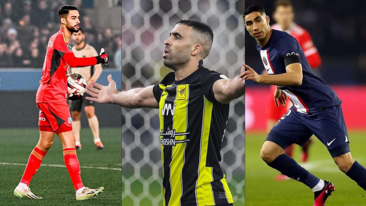Alaa Bellaarouch, Abderrazak Hamdallah et Achraf Hakimi