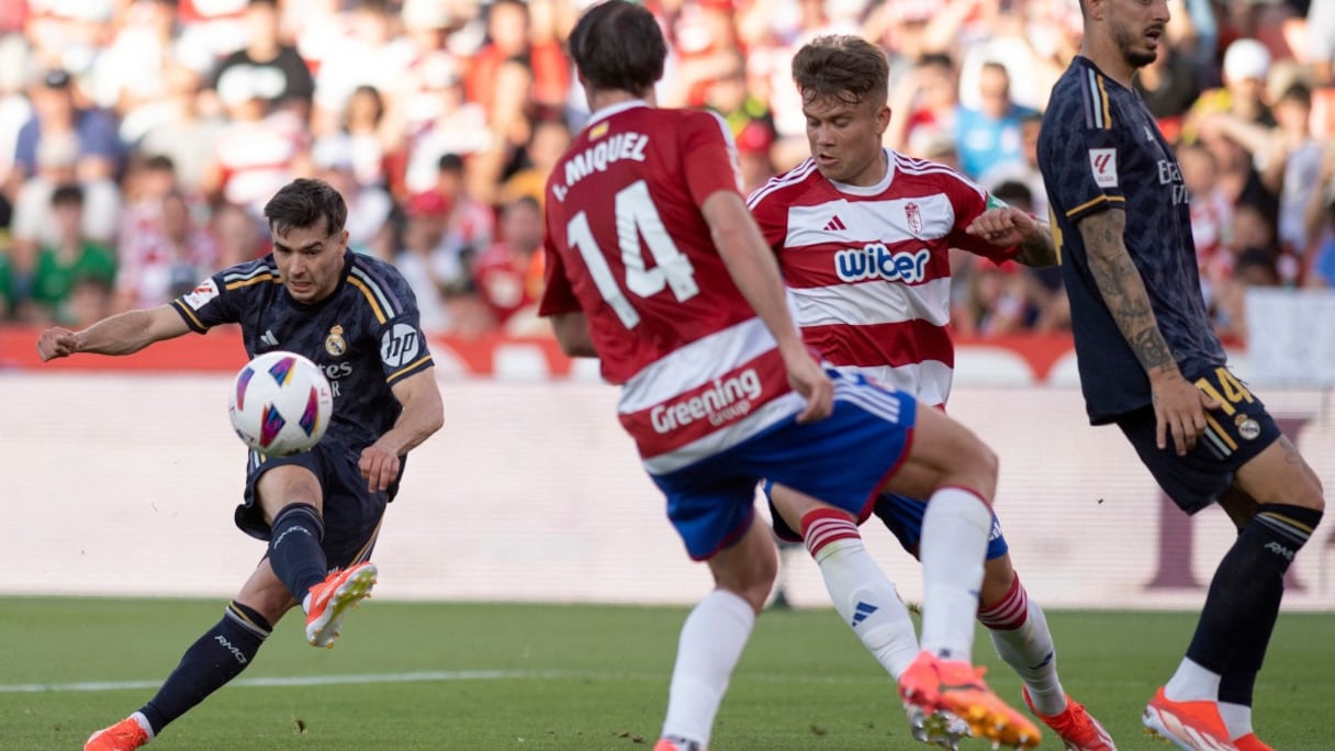 La star marocaine du Real Madrid, Brahim Diaz, contre Granada, le samedi 11 mai 2024