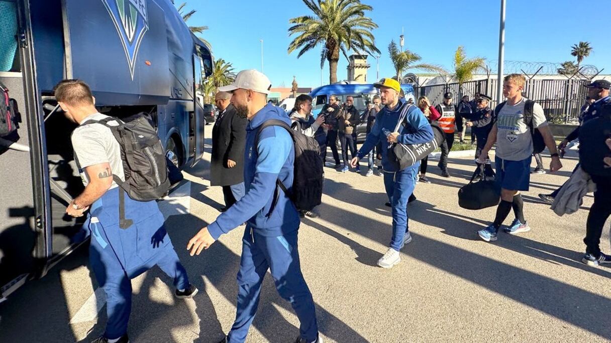 Arrivée à Tanger des Sounders de Seattle, le 2 février 2022.