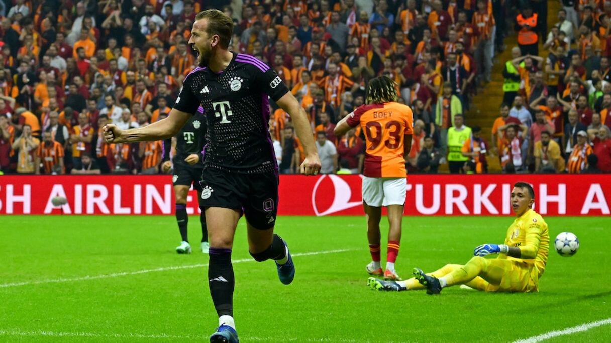 L'attaquant anglais du Bayern Munich Harry Kane contre Galatasaray en Ligue des Champions, le mardi 24 octobre 2023.
