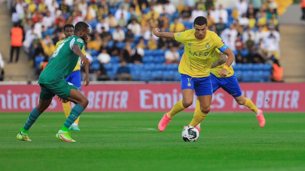Séquence du match Raja-Al Nassr, en quart de finale de la Coupe arabe des clubs champions, le 6 août 2023.