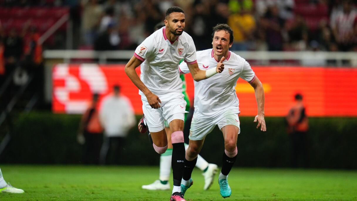 Youssef En-Nesyri après son but contre le Betis, le mercredi 2 août 2023 à Guadalajara au Mexique.