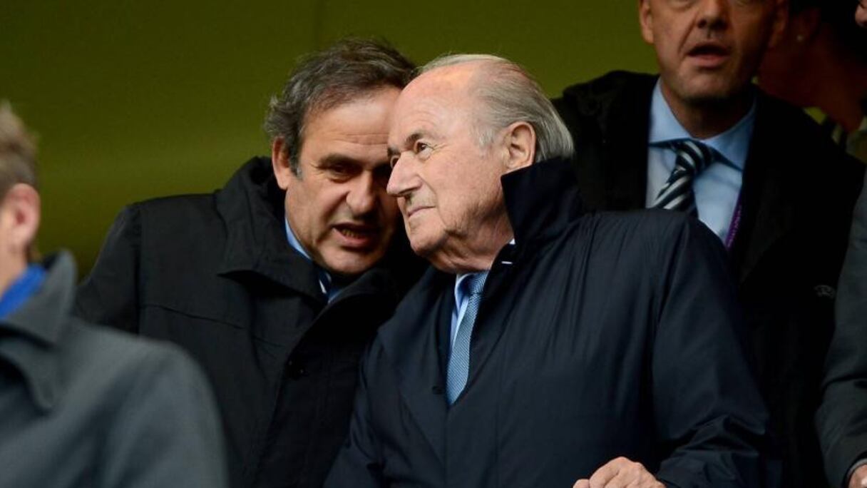 Michel Platini et l'ancien président de la Fifa Sepp Blatter.