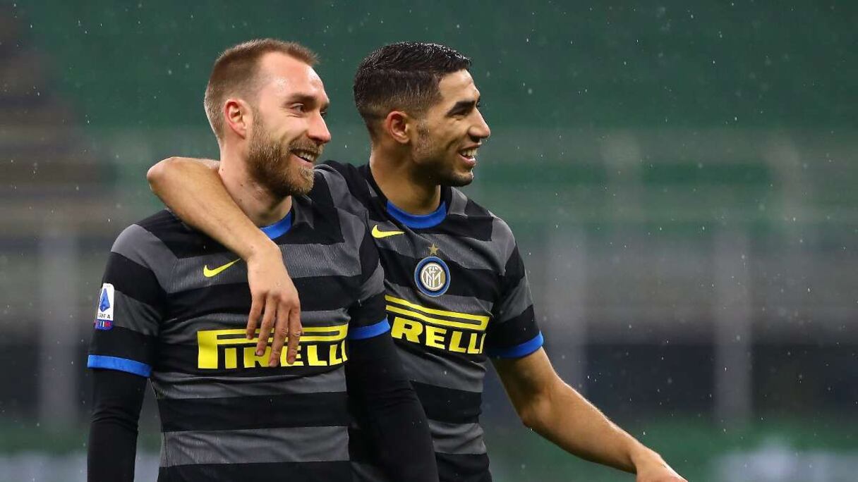 Achraf Hakimi et Christian Eriksen.