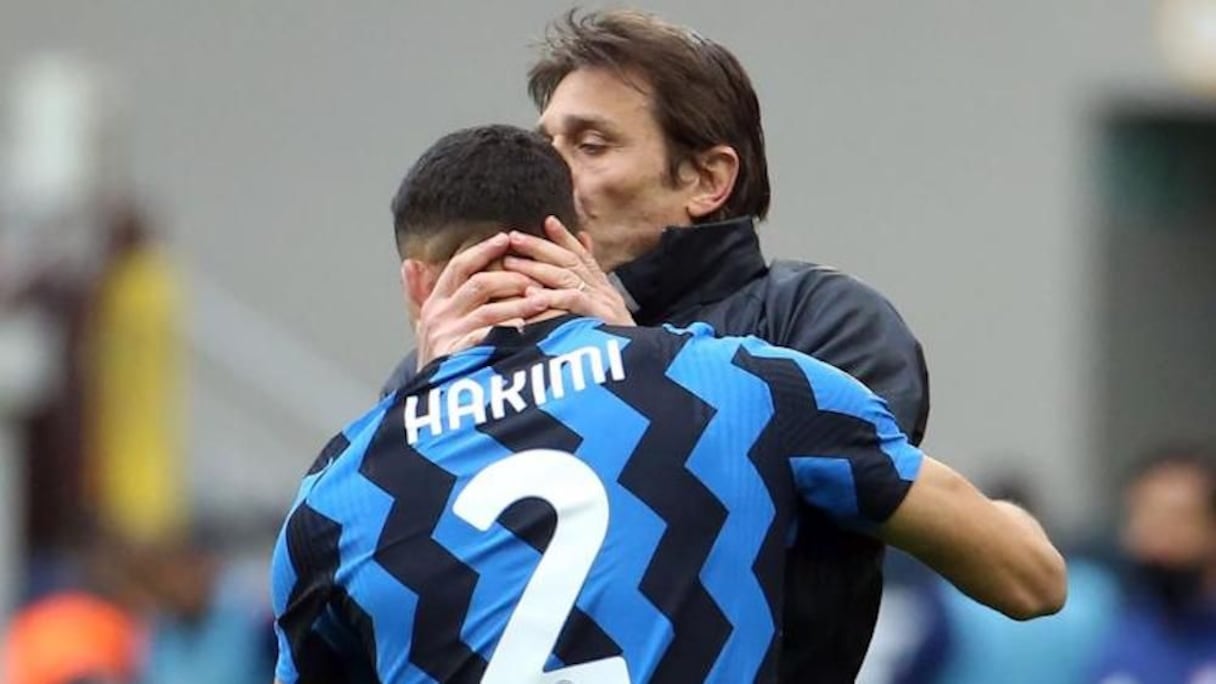 Achraf Hakimi et Antonio Conte.