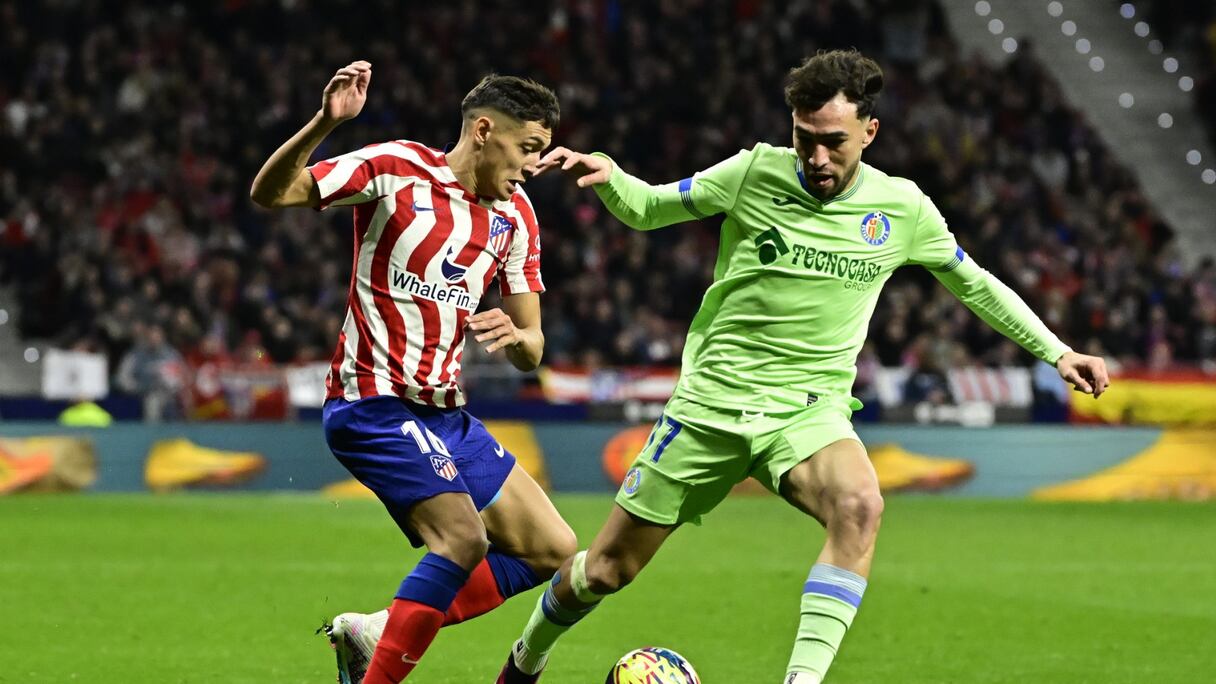 Munir El Haddadi lors d'un match face à l'Atlético Madrid.