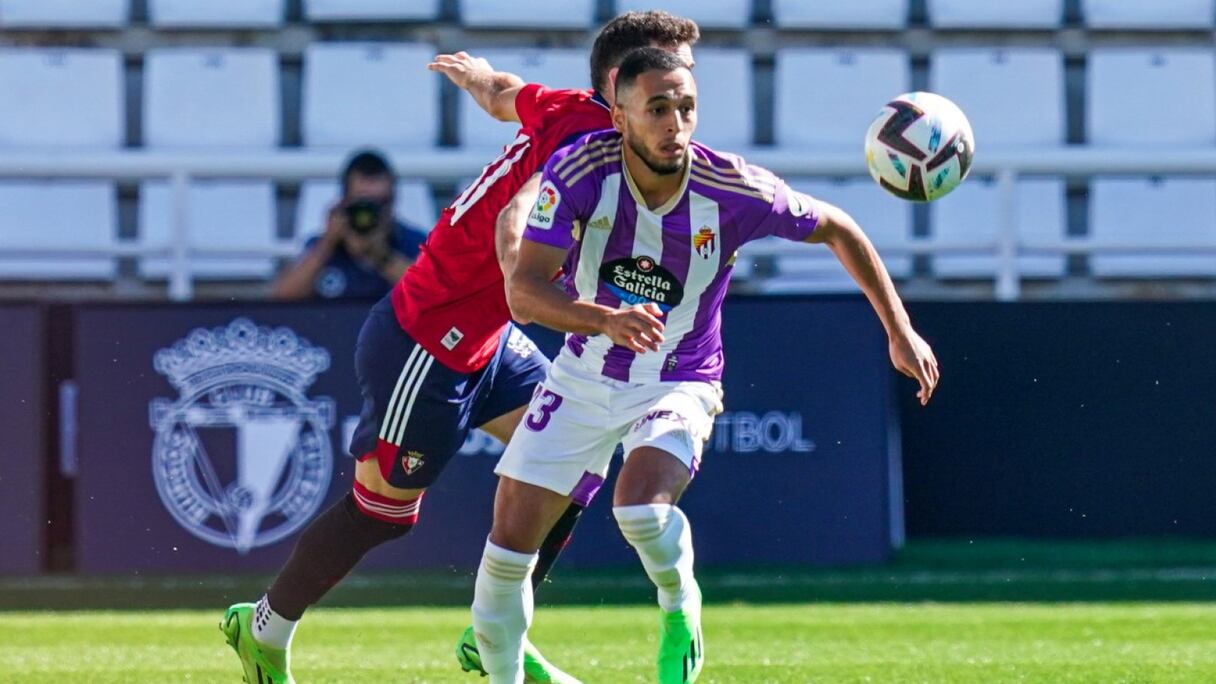 Anuar Tuhami sous le maillot du Real Valladolid.