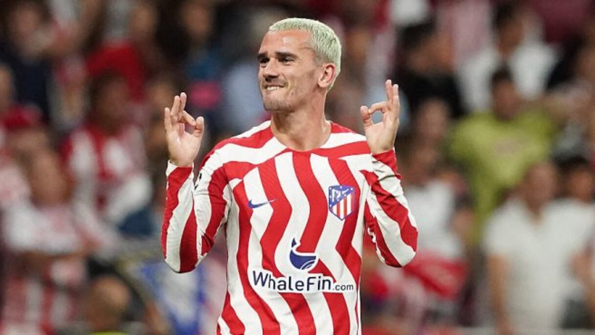 Antoine Griezmann sous le maillot de l'Atlético de Madrid.