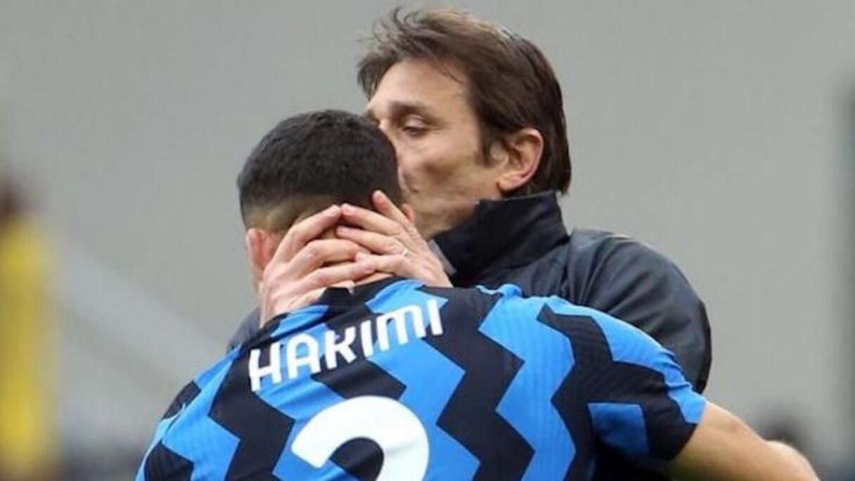 Antonio Conte et Achraf Hakimi, à l'Inter.