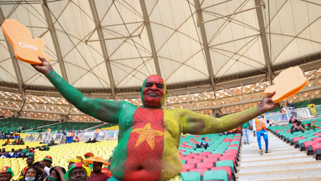 Un fan des Lions Indomptables lors de Cameroun-Ethiopie, le 13 janvier 2022.