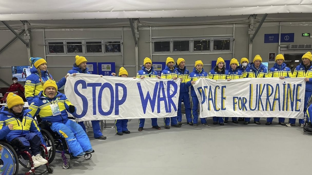 La délégation ukrainienne aux Jeux paralympiques de Pékin.