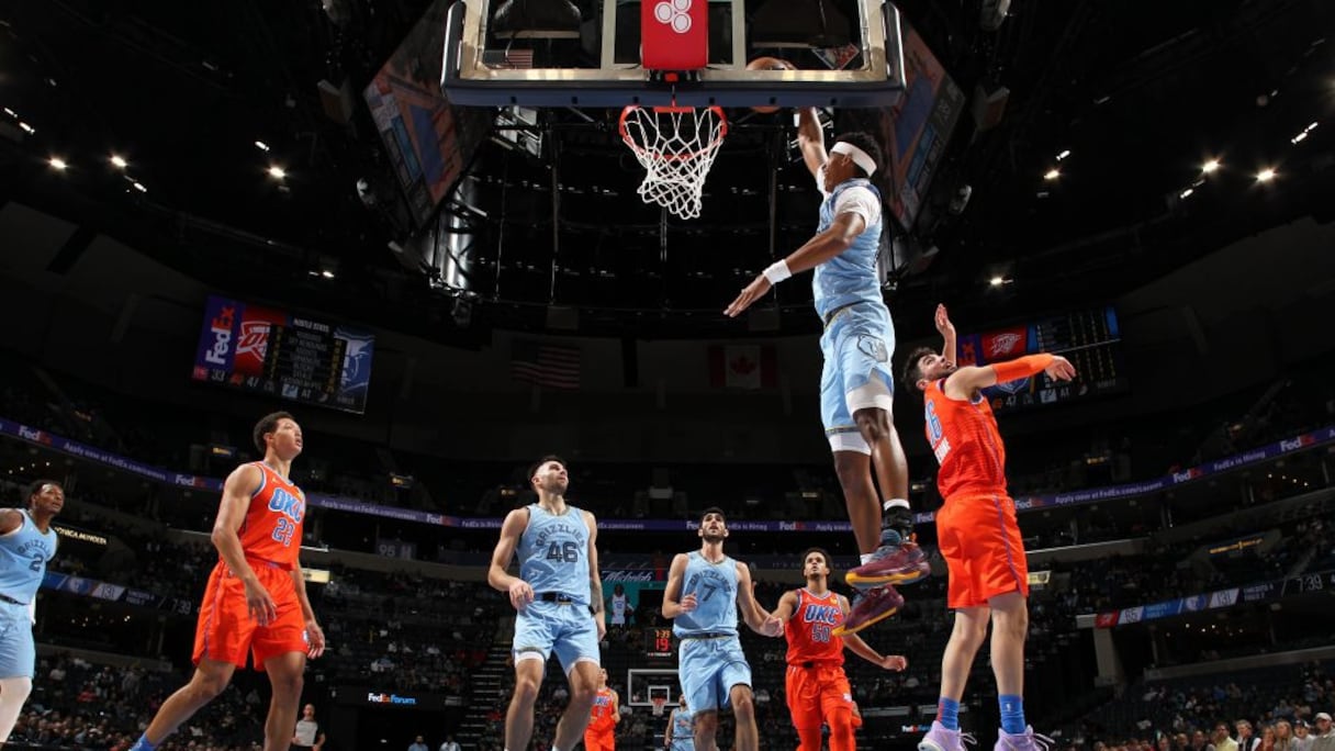 Les Memphis Grizzlies contre l'Oklahoma City Thunder, jeudi 2 décembre 2021.