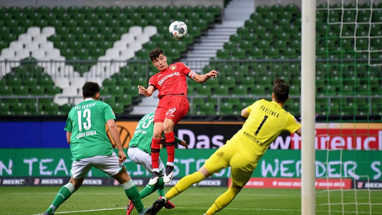 Une phase du match Werder Brême-Bayer Leverkusen (1-4).