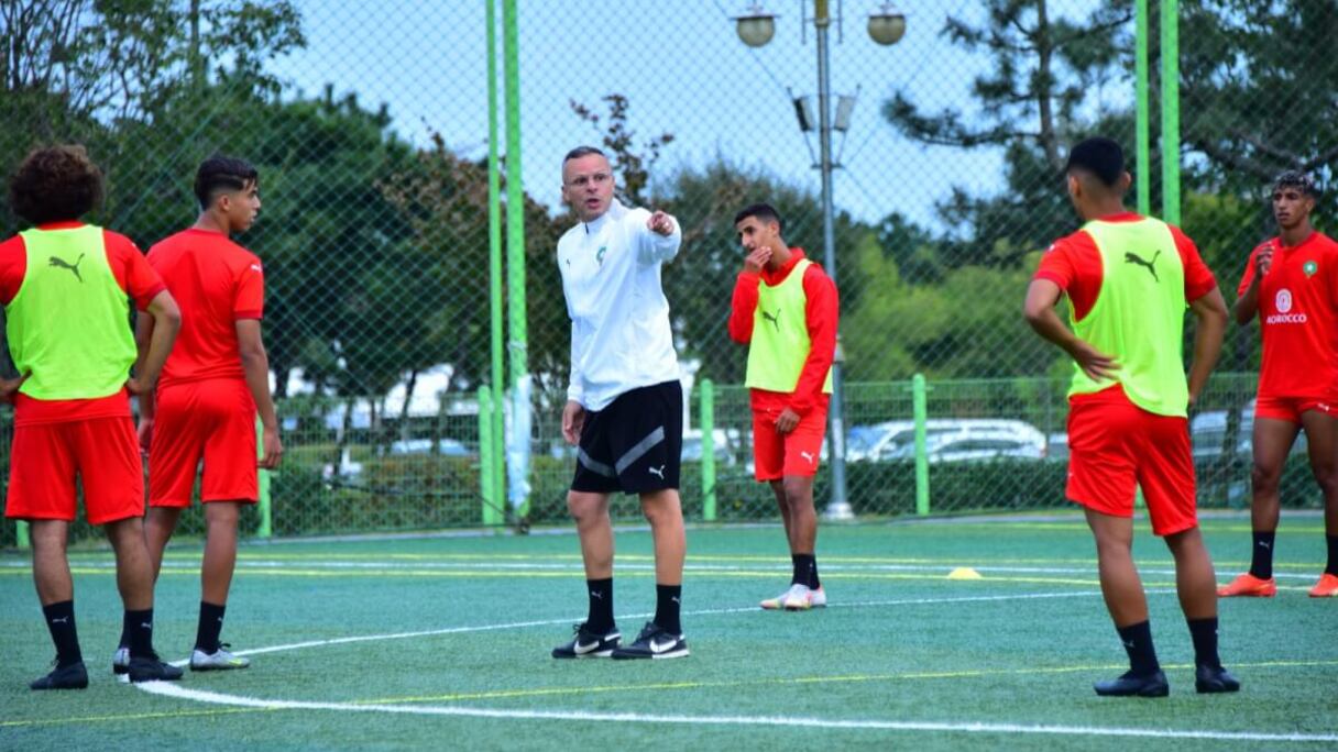 Entrainement de l'équipe nationale U20 en Corée du Sud, le dimanche 8 octobre 2023.