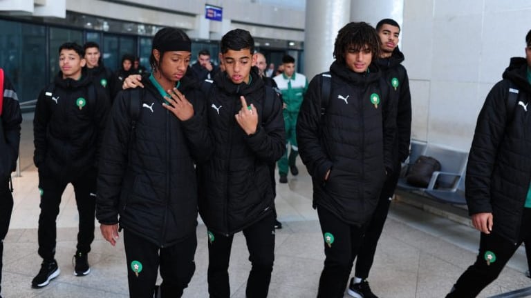 Les Lionceaux de l’Atlas à l’aéroport international d’Alger Houari Boumediene, le 15 mai 2023.