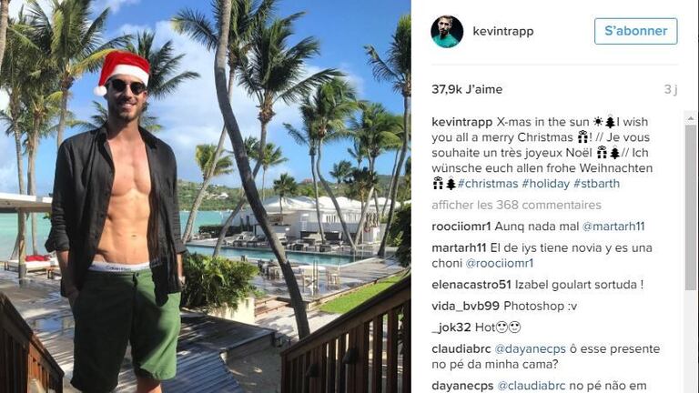 Kevin Trapp passe ses vacances à Saint-Barth avec sa compagne Izabel Goulart, l’ange brésilien de Victoria’s Secret.
