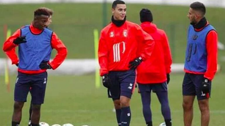 Hamza Mendyl lors de ses entraînements avec le LOSC