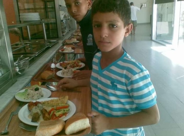 Azzedine Ounahi en compagnie de Abdellah Haimoud lors de leur test de recrutement à l’académie central de Rabat après un passage dans l’antenne de l’académie à Casablanca.