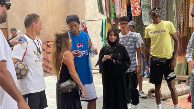 Ronaldinho lors du tournage de la publicité de Pepsi à Marrakech.