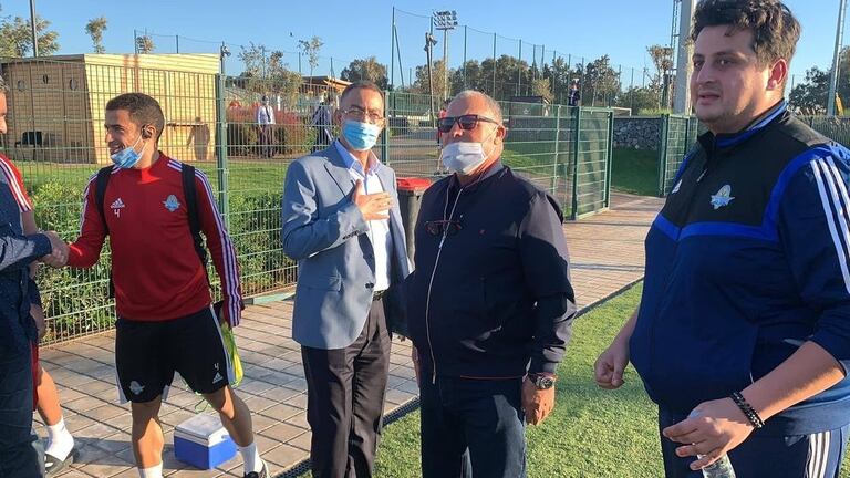 Fouzi Lekjaa et Hani Abou Rida à Berkane lors de la dernière finale de la Coupe de la CAF.